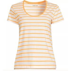 Lands End Women's Supima Cotton Short Sleeve Scoop Neck Tee Sz XL